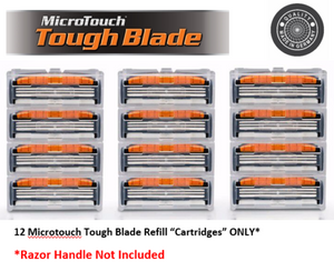 Microtouch Tough Blade Razor - *REFILL BLADE CARTRIDGES ONLY* - 12 Cartridges