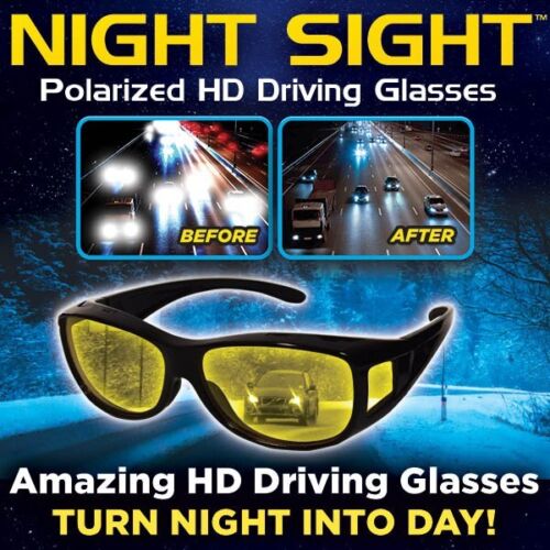 HD Day Night Driving Glasses Fit Over Sunglasses for Men & Women
